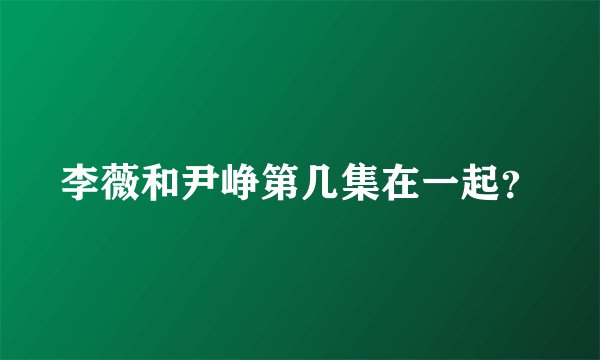 李薇和尹峥第几集在一起？