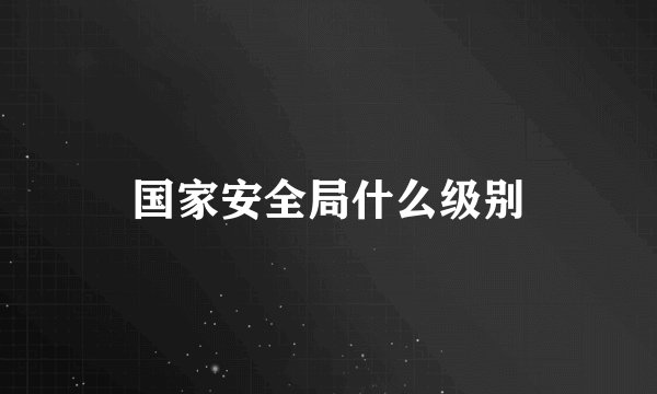 国家安全局什么级别