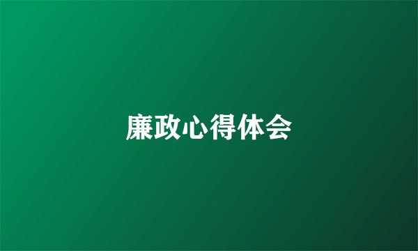 廉政心得体会