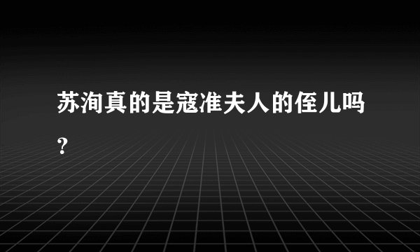 苏洵真的是寇准夫人的侄儿吗？