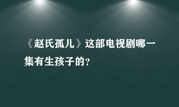 《赵氏孤儿》这部电视剧哪一集有生孩子的？