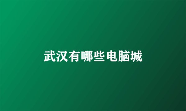 武汉有哪些电脑城