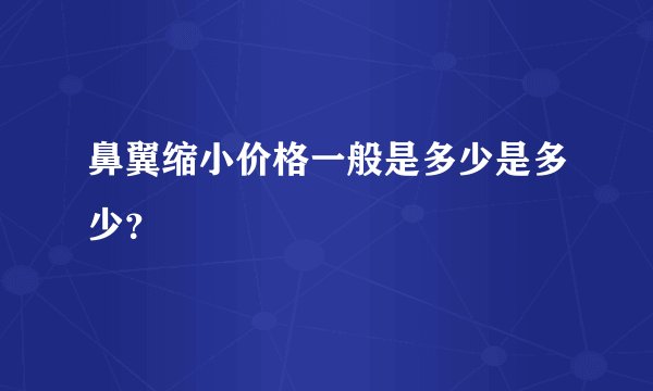鼻翼缩小价格一般是多少是多少？