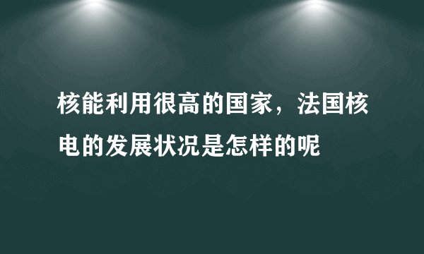 核能利用很高的国家，法国核电的发展状况是怎样的呢
