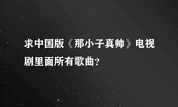 求中国版《那小子真帅》电视剧里面所有歌曲？