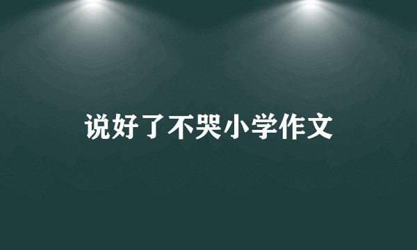 说好了不哭小学作文