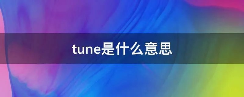 tune是什么意思