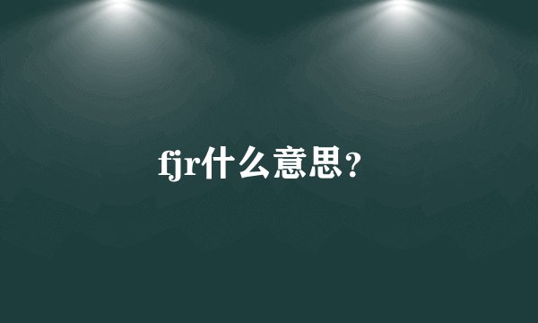 fjr什么意思？