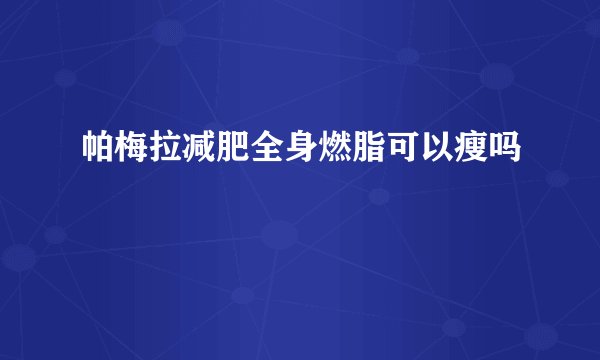 帕梅拉减肥全身燃脂可以瘦吗