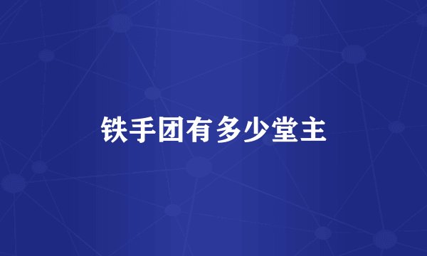 铁手团有多少堂主