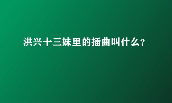 洪兴十三妹里的插曲叫什么？