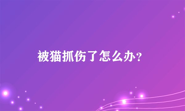 被猫抓伤了怎么办？