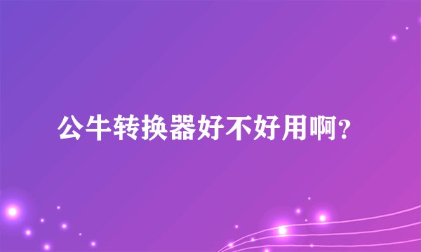 公牛转换器好不好用啊?