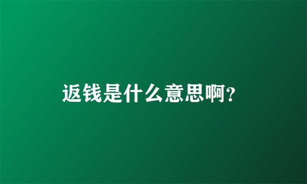 返钱是什么意思啊？