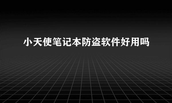 小天使笔记本防盗软件好用吗