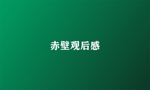 赤壁观后感