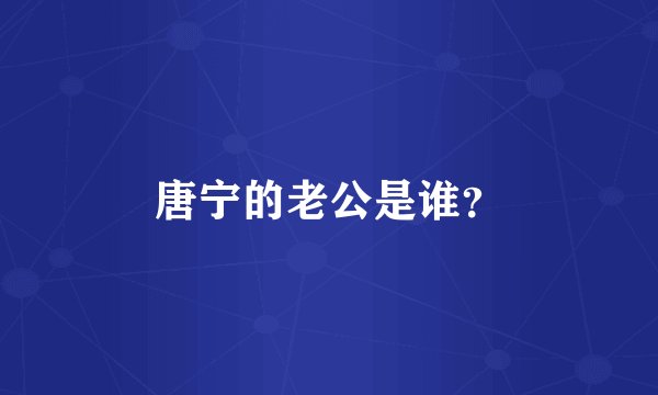 唐宁的老公是谁？