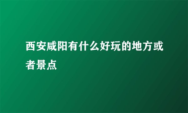 西安咸阳有什么好玩的地方或者景点