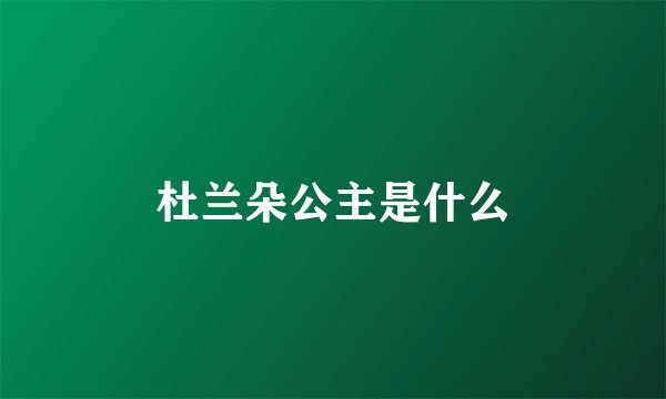 杜兰朵公主是什么