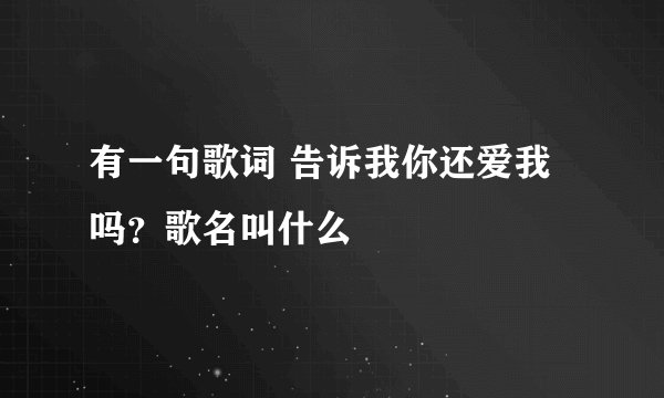 有一句歌词 告诉我你还爱我吗？歌名叫什么