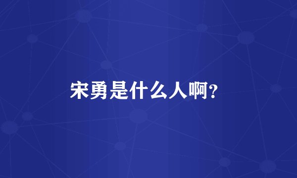 宋勇是什么人啊？