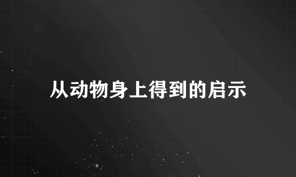 从动物身上得到的启示