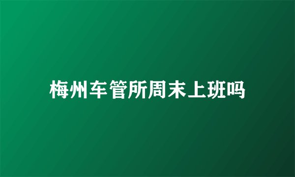 梅州车管所周末上班吗