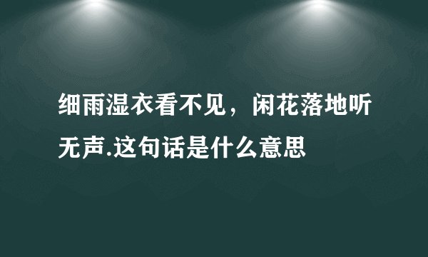 细雨湿衣看不见，闲花落地听无声.这句话是什么意思