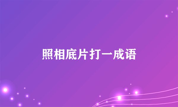照相底片打一成语