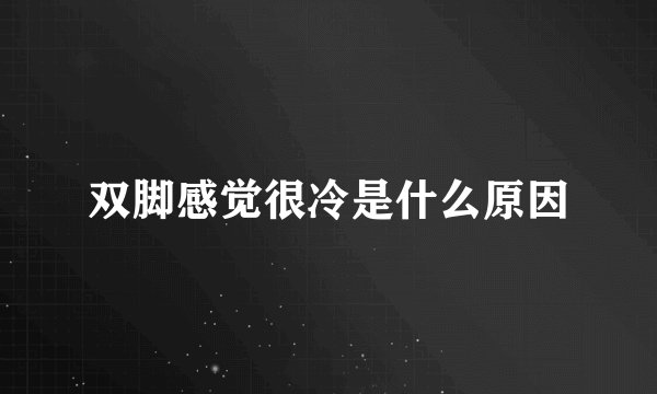 双脚感觉很冷是什么原因