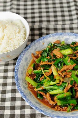 蒜苗肉丝的做法步骤图，蒜苗肉丝怎么做好吃