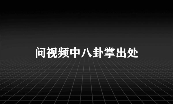 问视频中八卦掌出处