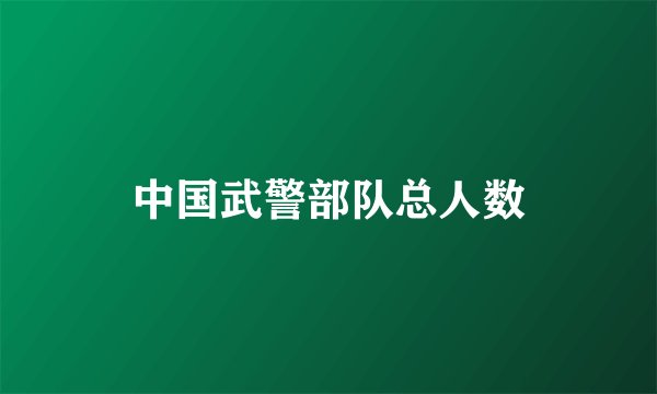 中国武警部队总人数