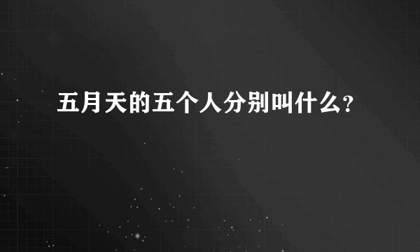 五月天的五个人分别叫什么？