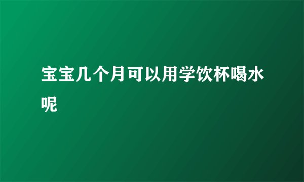 宝宝几个月可以用学饮杯喝水呢