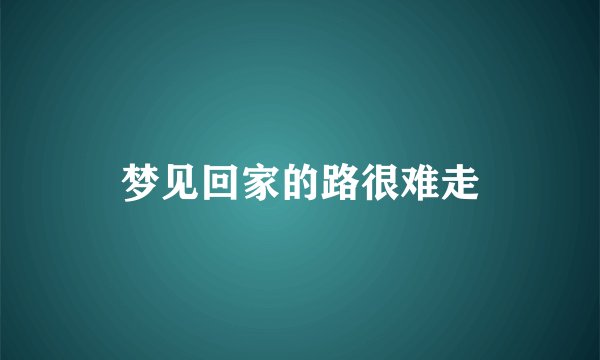 梦见回家的路很难走