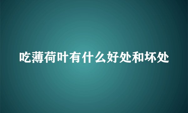 吃薄荷叶有什么好处和坏处