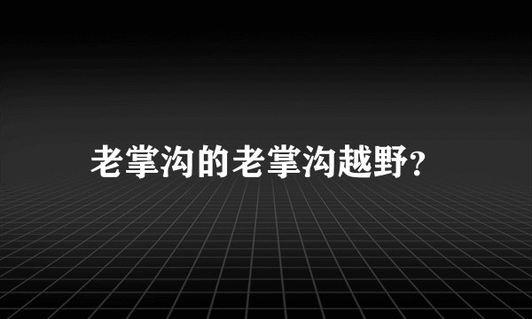老掌沟的老掌沟越野？