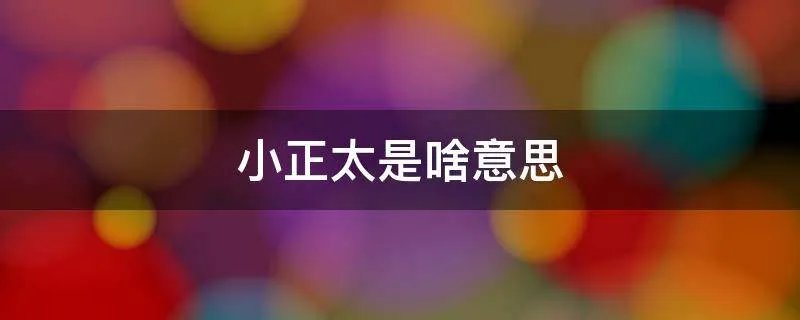 小正太是啥意思