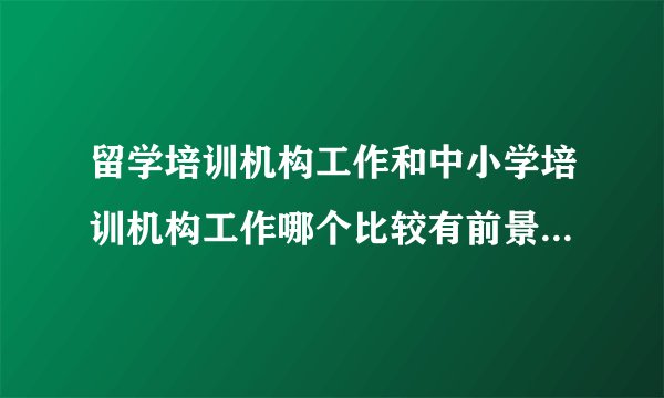 留学培训机构工作和中小学培训机构工作哪个比较有前景比较好 职位一样 待遇也差不很多