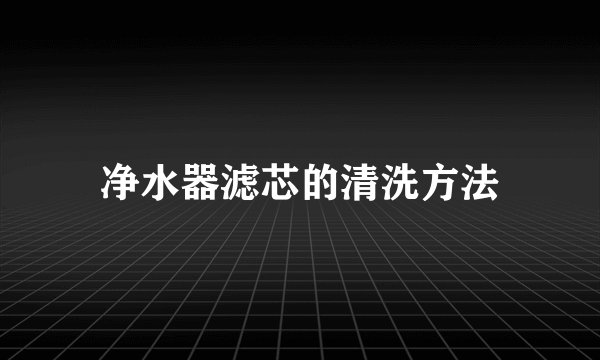 净水器滤芯的清洗方法