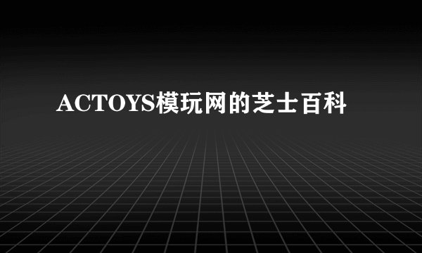 ACTOYS模玩网的芝士百科
