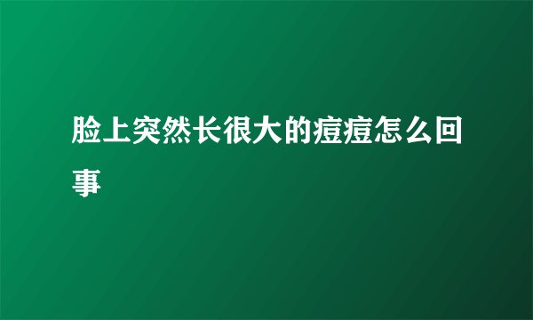 脸上突然长很大的痘痘怎么回事