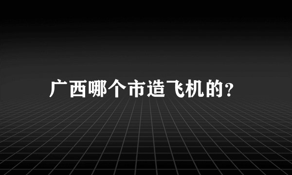 广西哪个市造飞机的？