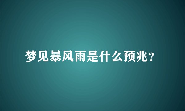 梦见暴风雨是什么预兆?