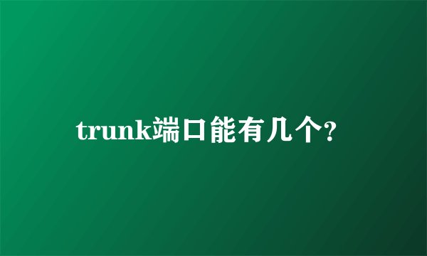 trunk端口能有几个？