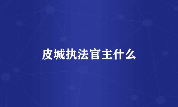 皮城执法官主什么