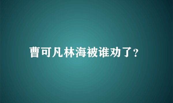 曹可凡林海被谁劝了？