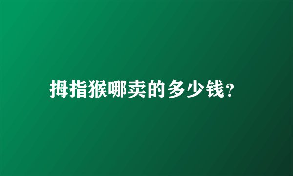 拇指猴哪卖的多少钱？