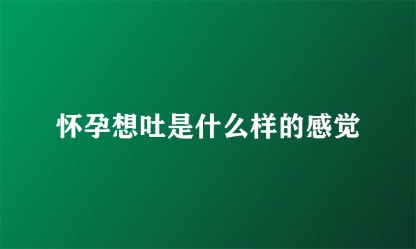 怀孕想吐是什么样的感觉